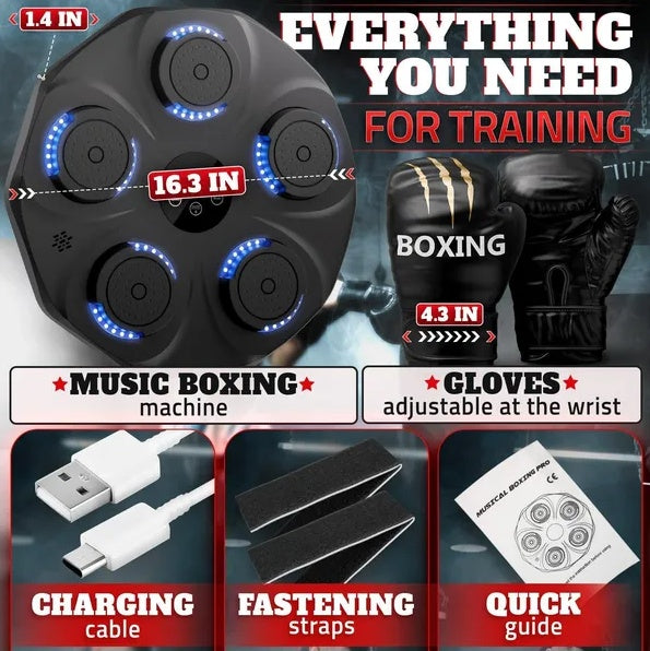 Music Boxing Machine For Adults Durable Wall Mounted Bluetooth Music Punching Machine With 9