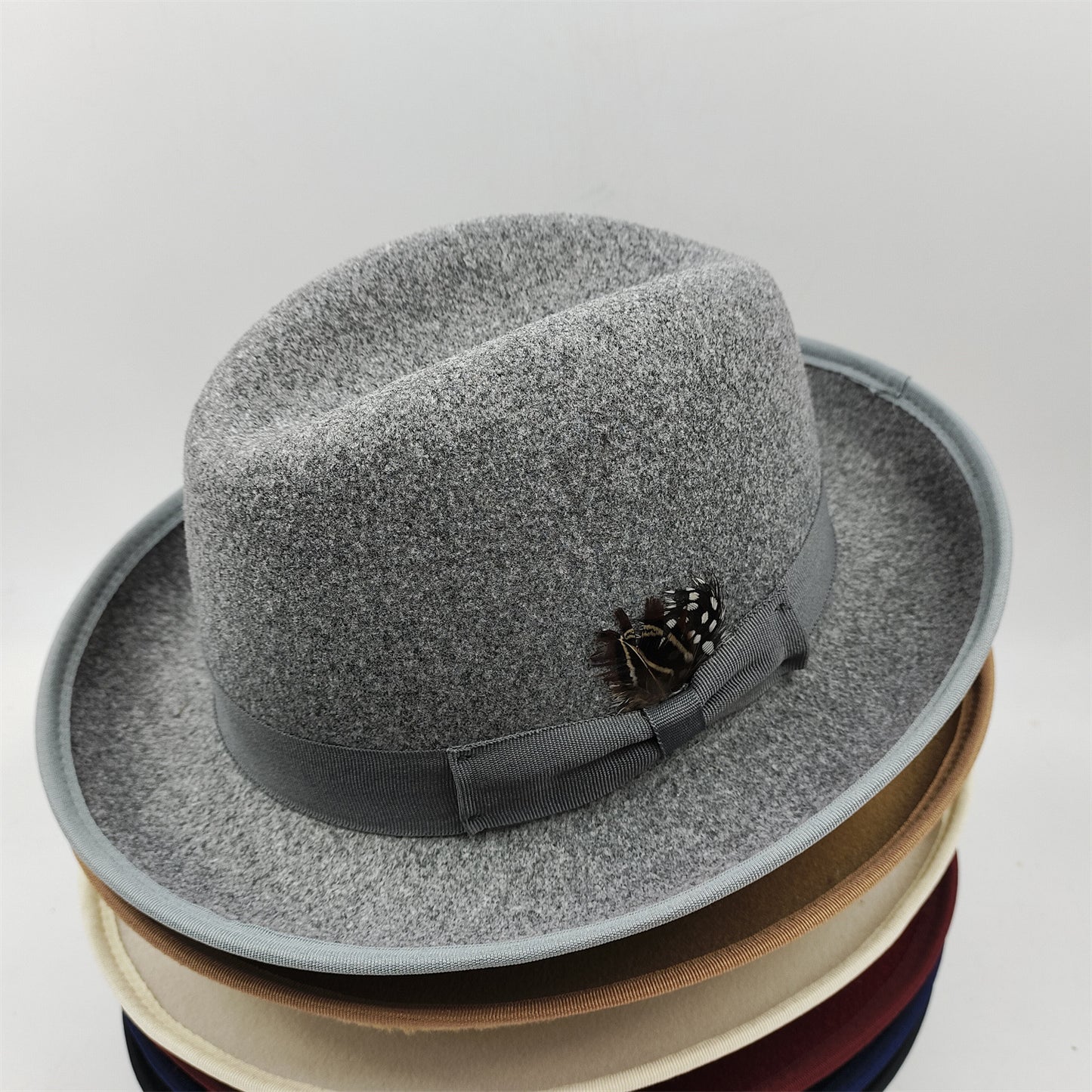 Men's Billycock Feather Fur Felt Hat