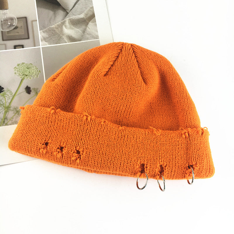 Men's And Women's Retro Ripped Knitted Landlord Hat
