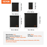 VEVOR Faraday Bag, 4 Pack Faraday Pouch Set For Laptop, Tablet, Phone & Radio, Fireproof Signal Blocking Holder Faraday Pouch For Anti-Theft & Anti-Hacking