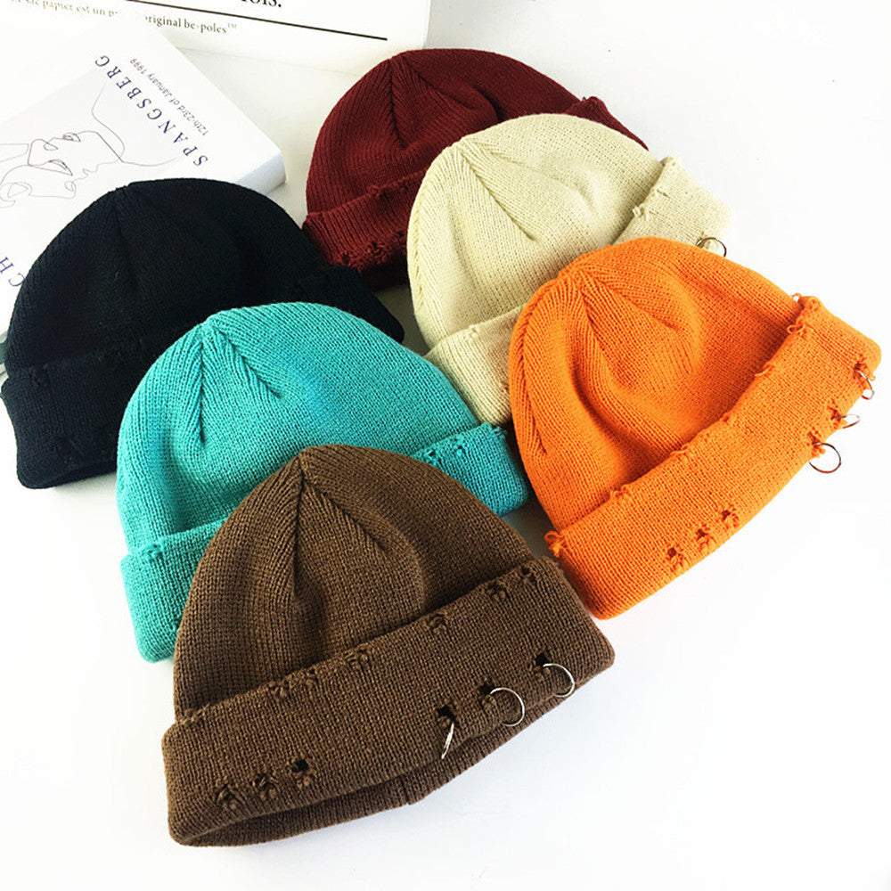 Men's And Women's Retro Ripped Knitted Landlord Hat