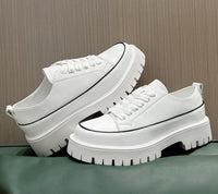 Small Heavy Bottomed Shoes Men Casual Leather Platform Shoes